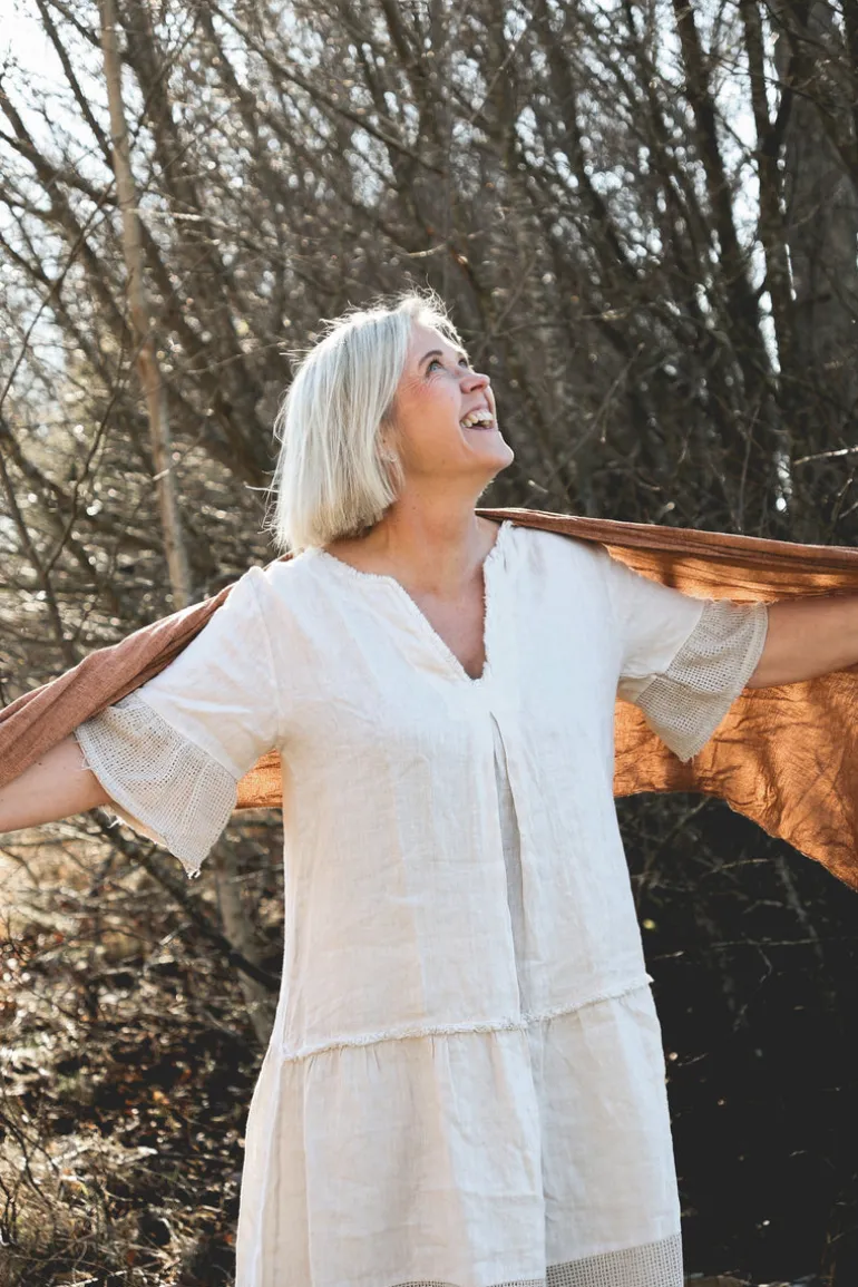 Lola Attitude Linen Dress, Beige