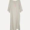 5704 Long Linen Dress, Beige