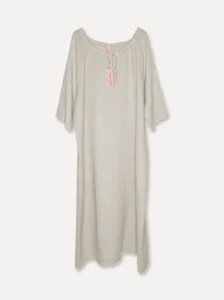 5704 Long Linen Dress, Beige