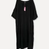 5704 Long Linen Dress, Black