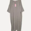 5704 Long Linen Dress, Taupe