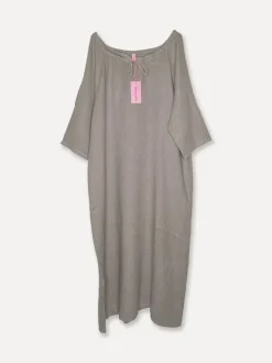 5704 Long Linen Dress, Taupe