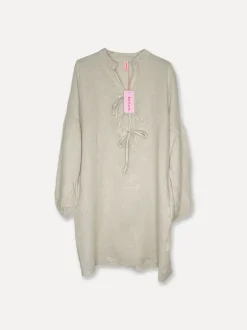 6709 Long Linen Shirt, Beige