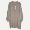 6709 Long Linen Shirt, Taupe