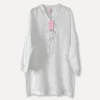 6709 Long Linen Shirt, White