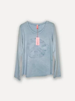 4976 - Love Peace T, Sky Blue