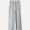 Lungo Attitude Striped Linen Pants, Navy