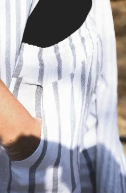 Lungo Attitude Striped Linen Pants, Navy