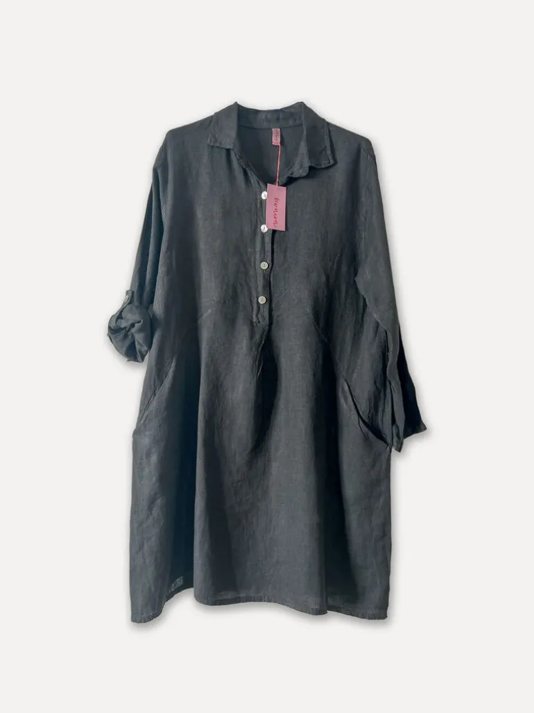 1351 Maria Shirt-Dress, Dark Grey