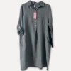 1351 Maria Shirt-Dress, Elephant Grey