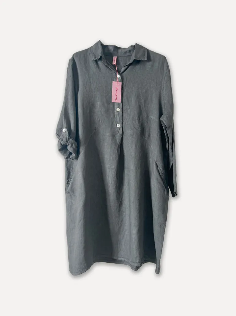 1351 Maria Shirt-Dress, Elephant Grey
