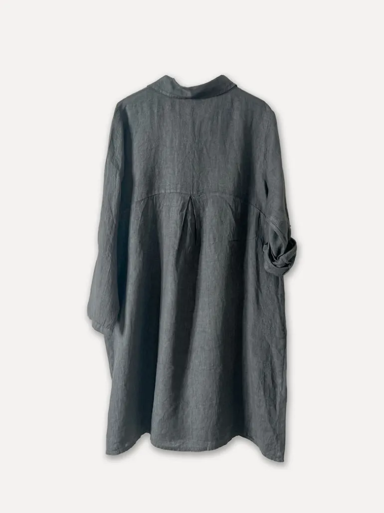 1351 Maria Shirt-Dress, Elephant Grey