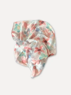 Mary Q Flowers Scarf, Pink