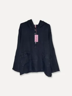 7069 Matros Hoodie Linen Shirt, Navy