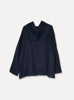 7069 Matros Hoodie Linen Shirt, Navy