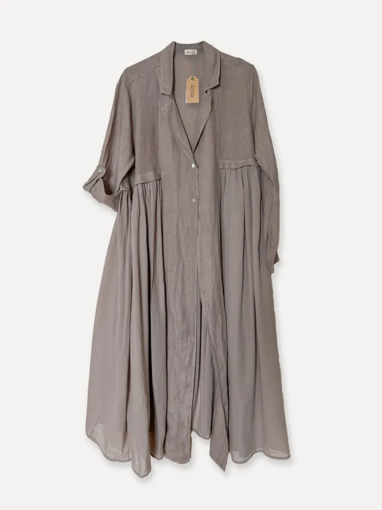 Milano Attitude Linen Coat, Taupe