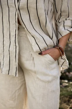 Moo Linen Dressed Up Pants, Beige