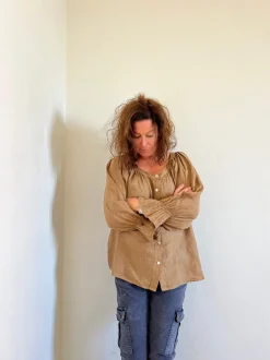 Ofelia Blouse, Dark Taupe