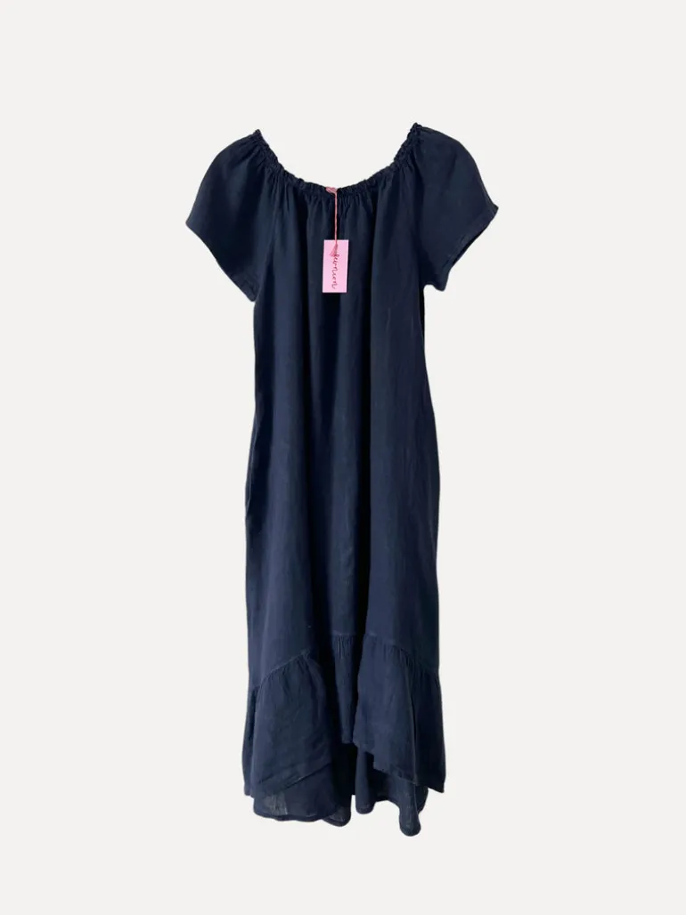 3429 Off-Shoulder Dress, Navy