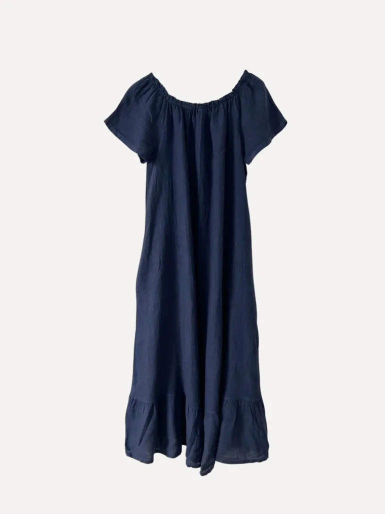 3429 Off-Shoulder Dress, Navy