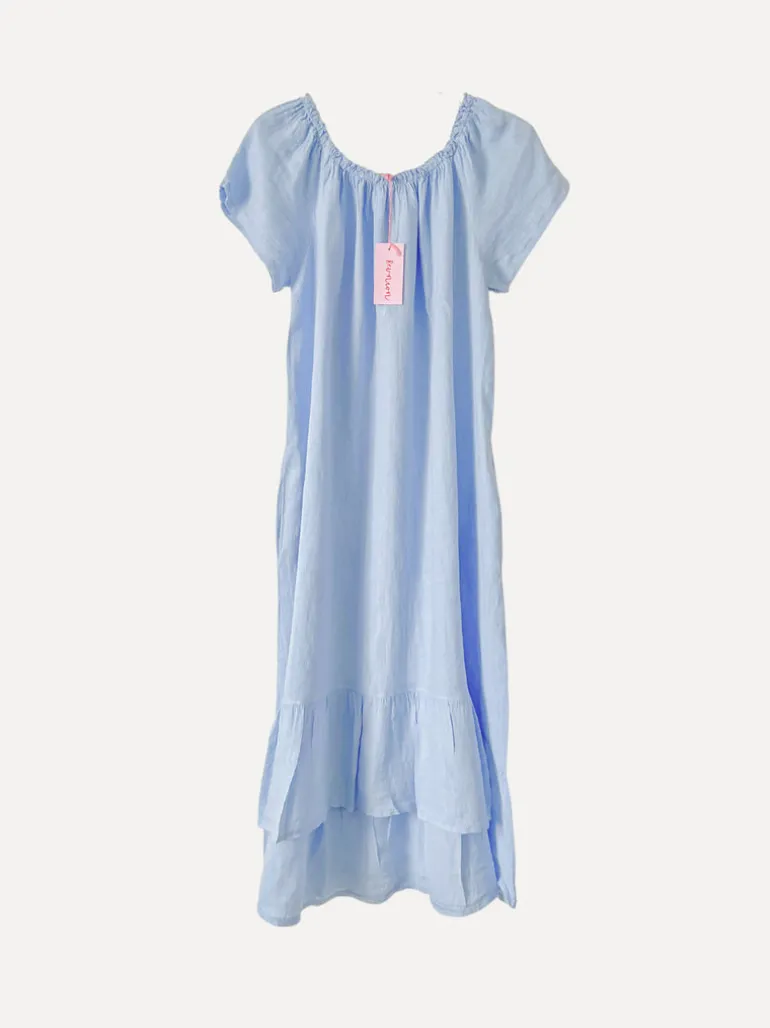 3429 Off-Shoulder Dress, Sky Blue