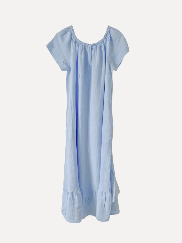 3429 Off-Shoulder Dress, Sky Blue
