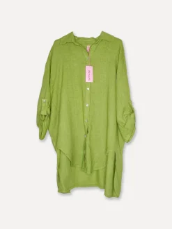 5443 Oversized Linen Shirt, Olive