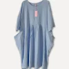 4958 Oversized Short Sleeves Dress, Sky Blue