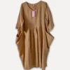 4958 Oversized Short Sleeves Dress, Castagno