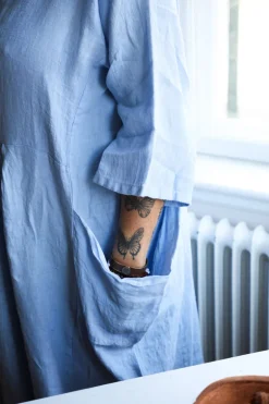 4958 Oversized Short Sleeves Dress, Sky Blue