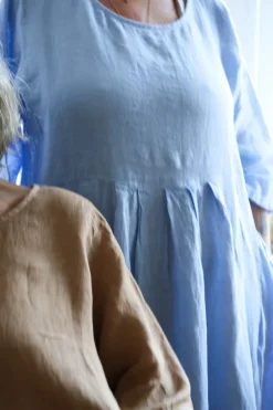 4958 Oversized Short Sleeves Dress, Sky Blue