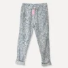 Paisley Box Pants, Denim/White
