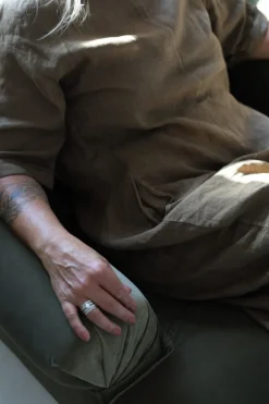 Perla Winter Linen Dress, Dark Taupe