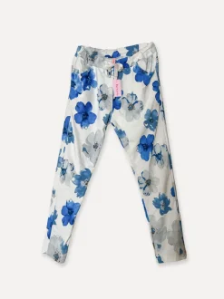 Poppies Box Pants, Blue/Grey