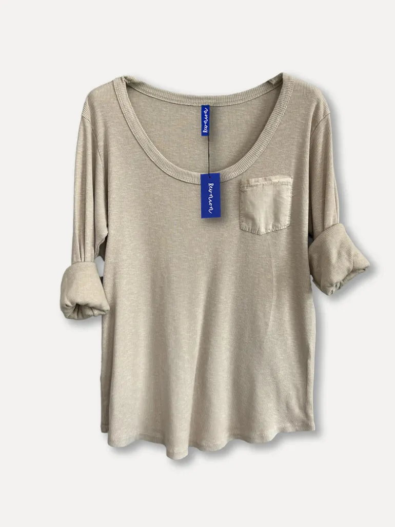Ribb Basic T, Beige