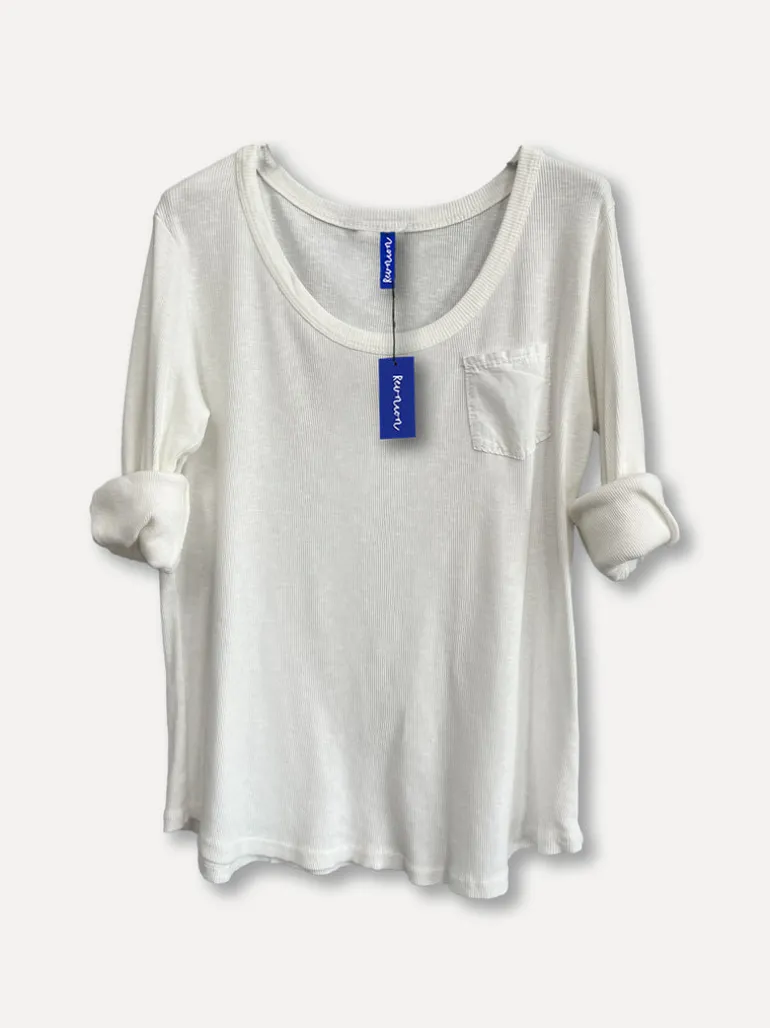 Ribb Basic T, White
