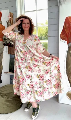 Rimini Viscose Maxi Dress, Off White