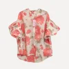 Rosy Balloon Shirt, Beige/Coral