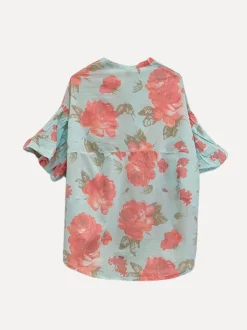 Rosy Balloon Shirt, Sky Blue/Coral