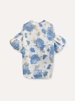Rosy Balloon Shirt, White/Blue