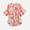 Rosy Balloon Shirt, White/Coral