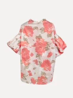 Rosy Balloon Shirt, White/Coral