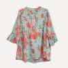 Rosyposy Love Blouse, Sky Blue/Coral