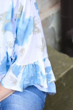 Rosyposy Love Blouse, White/Blue