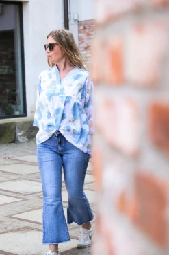 Rosyposy Love Blouse, White/Blue