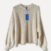 72610 - Round Neck Spring Sweater, Off White