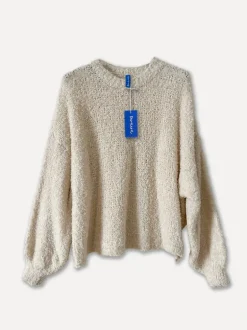 72610 - Round Neck Spring Sweater, Off White