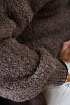 72610 - Round Neck Spring Sweater, Brown