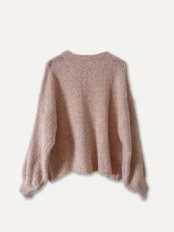 72610 - Round Neck Spring Sweater, Dusty Pink