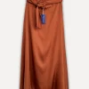 Sally Silk Skirt, Tobacco